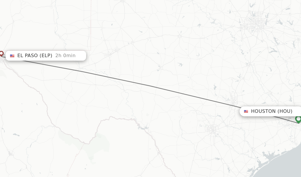 Direct (nonstop) flights from Houston to El Paso schedules