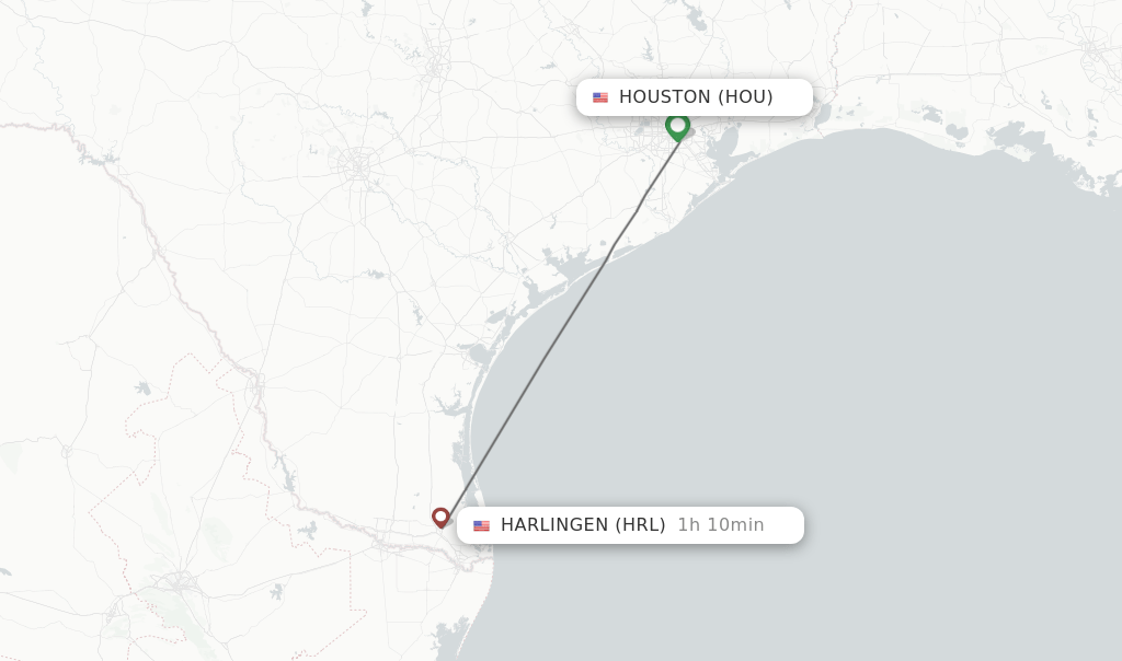 Direct (nonstop) flights from Houston to Harlingen schedules