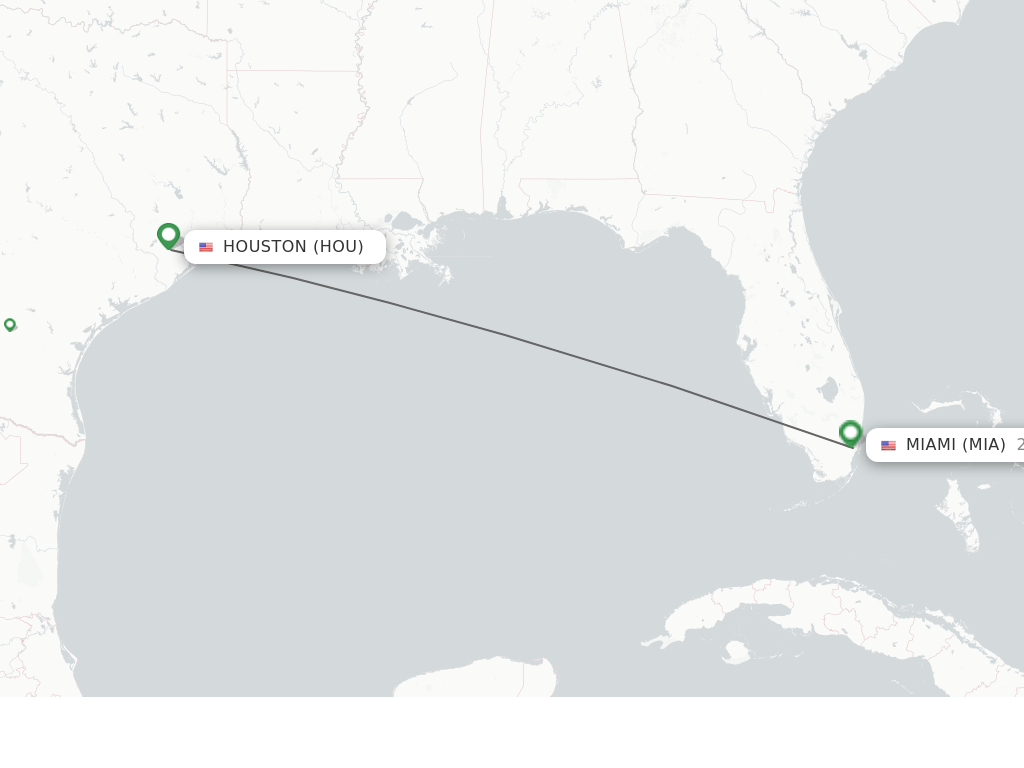 Direct (nonstop) flights from Houston to Miami schedules