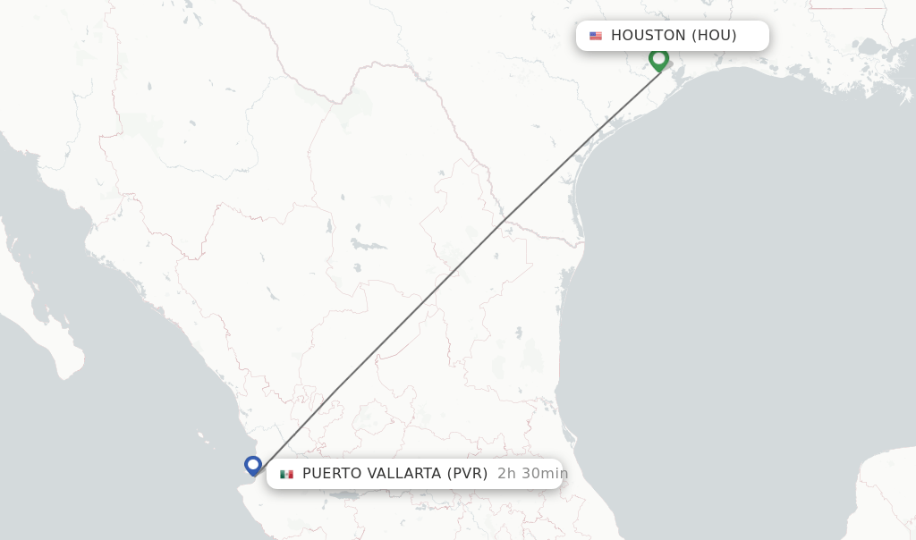Direct (nonstop) flights from Houston to Puerto Vallarta schedules