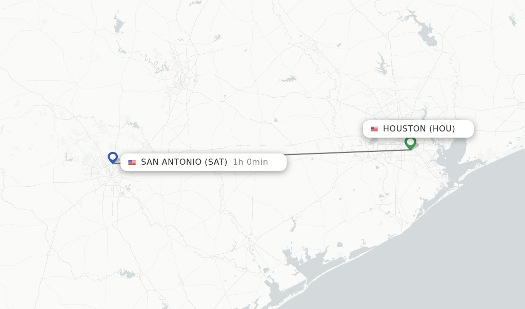 Direct (nonstop) flights from Houston to San Antonio schedules