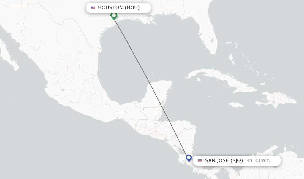 Direct (nonstop) flights from Houston to San Jose schedules