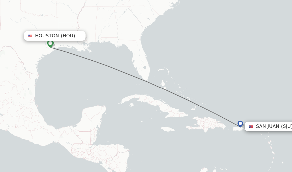 Direct (nonstop) flights from Houston to San Juan schedules