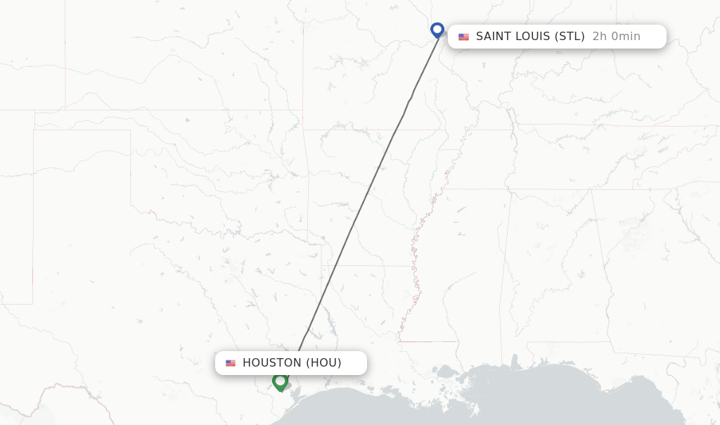 Direct (nonstop) flights from Houston to Saint Louis schedules