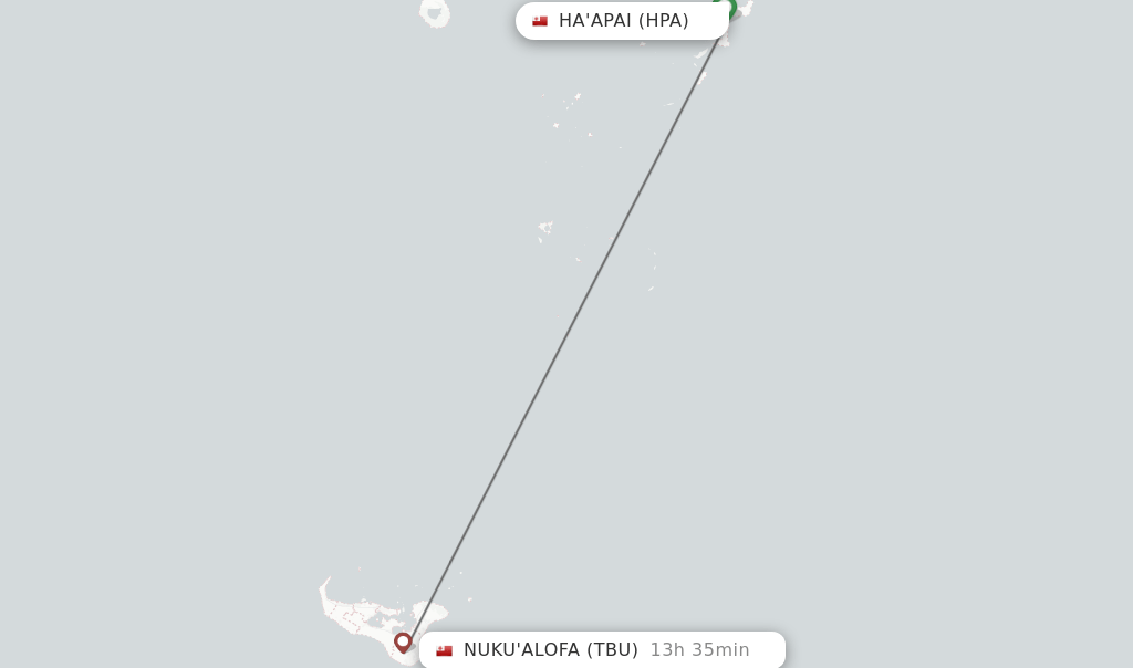 Direct (nonstop) flights from Ha'Apai to Nuku'alofa schedules