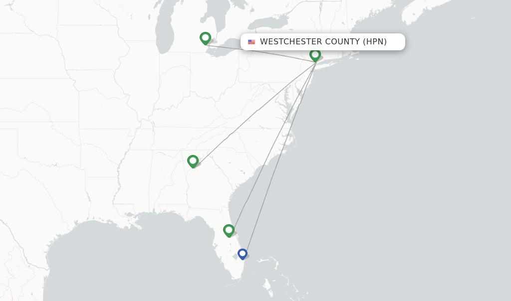 Delta flights from Westchester County, HPN