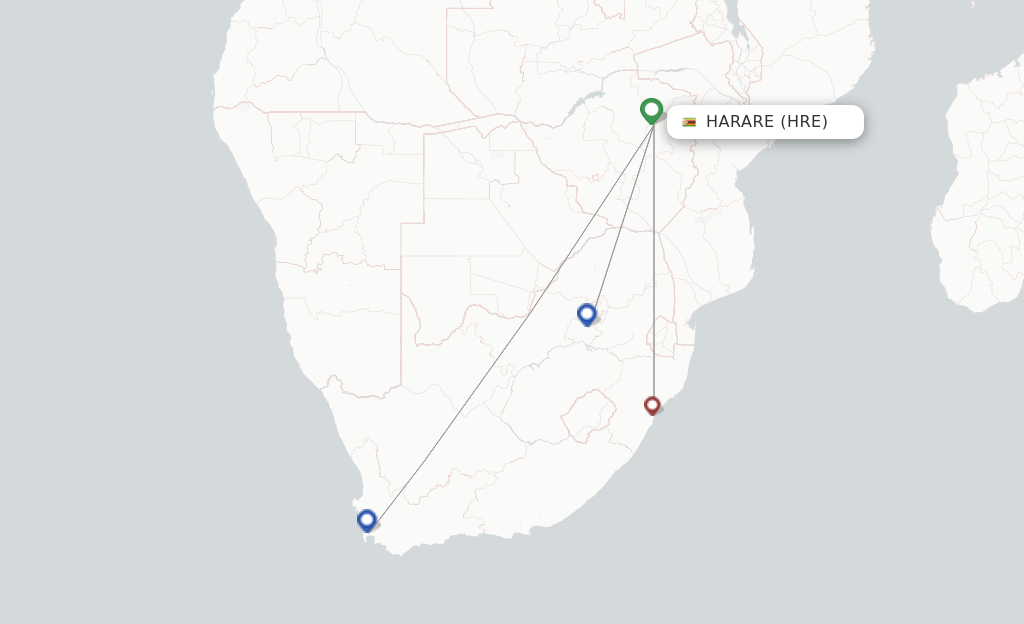 Airlink (South Africa) flights from Harare, HRE