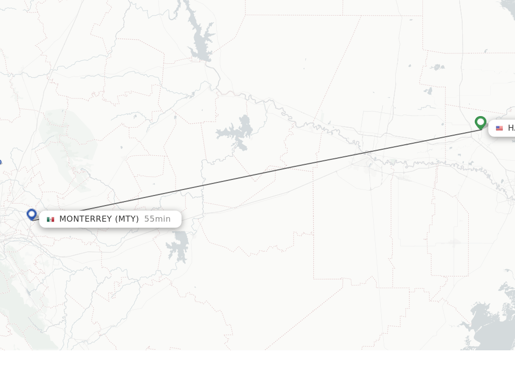Direct (nonstop) flights from Harlingen to Monterrey schedules