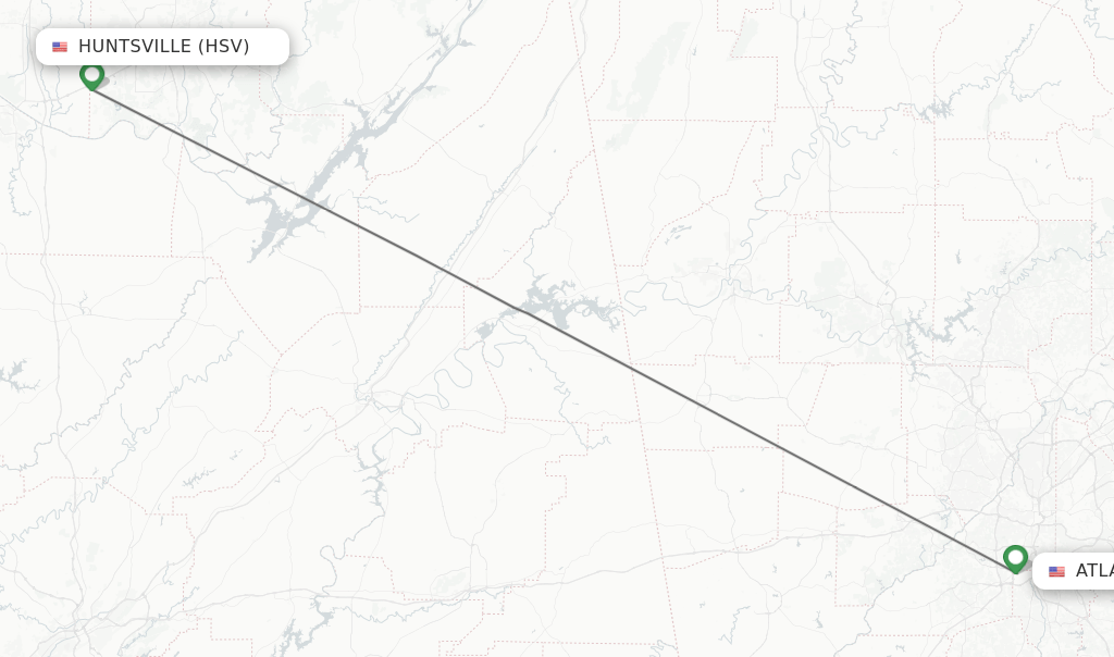 Direct (nonstop) flights from Huntsville to Atlanta schedules