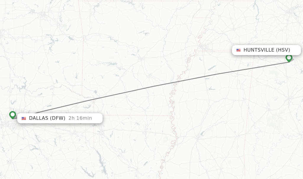 Direct (nonstop) flights from Huntsville to Dallas schedules