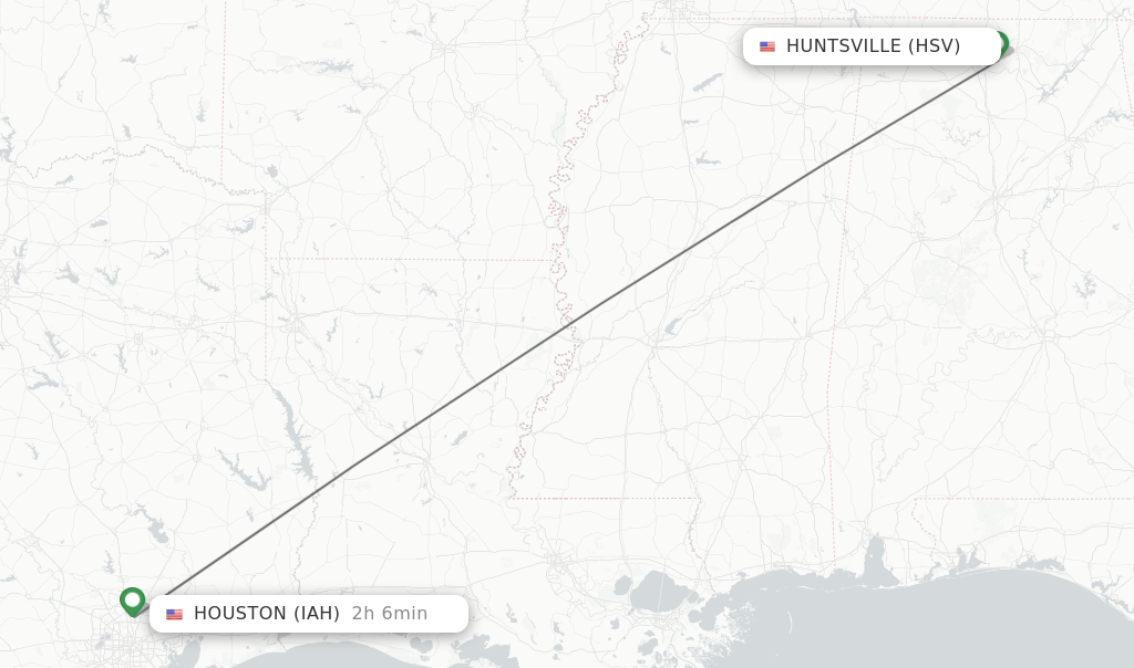 Direct (nonstop) flights from Huntsville to Houston schedules