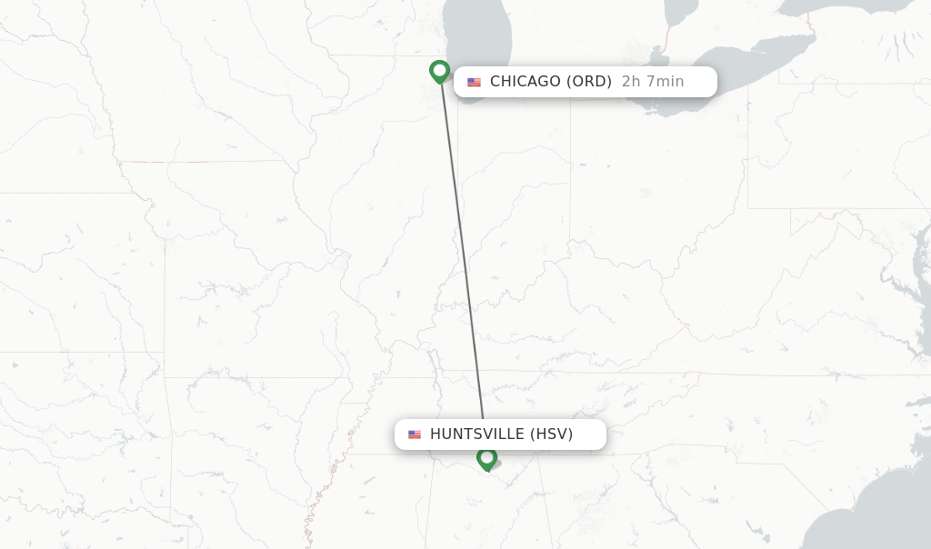 Direct (nonstop) flights from Huntsville to Chicago schedules