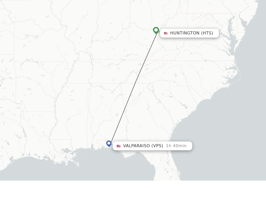 Direct (nonstop) flights from Huntington to Fort Walton Beach