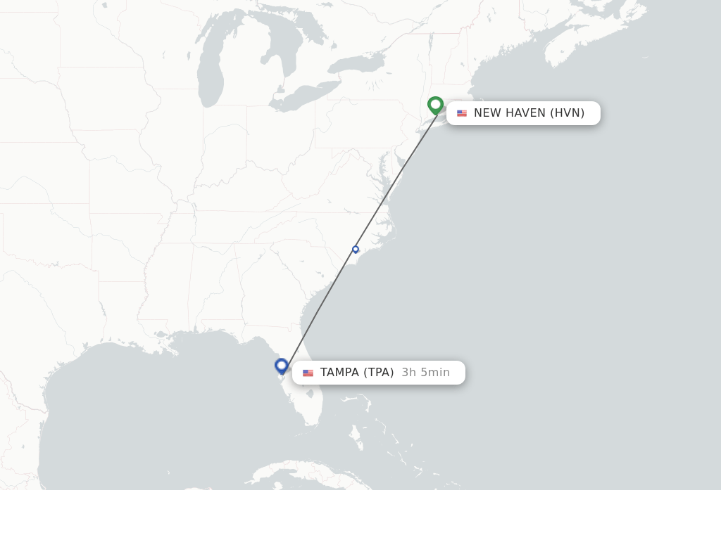 Direct (nonstop) flights from New Haven to Tampa schedules