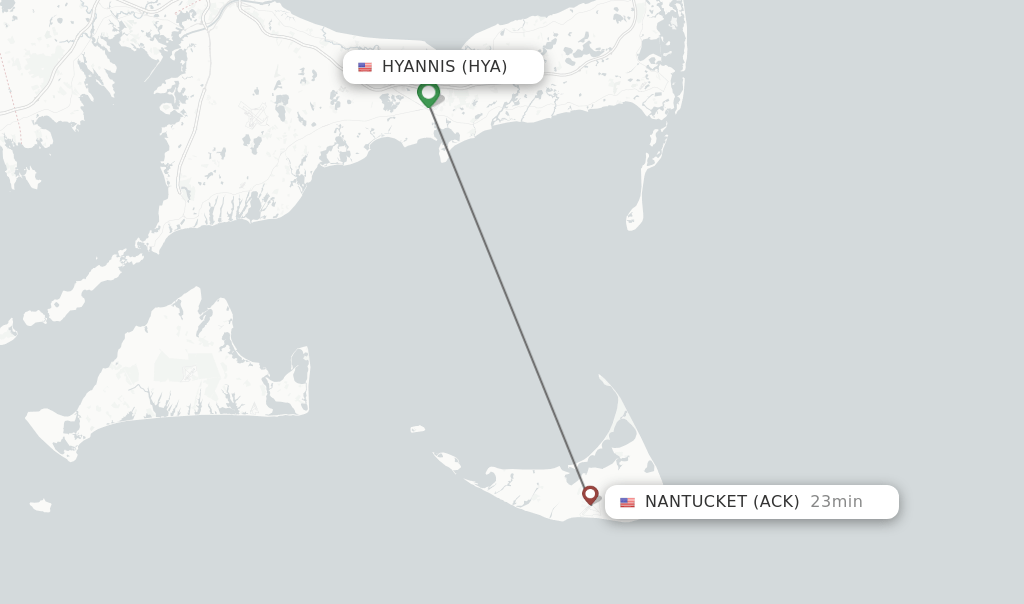 Direct (nonstop) flights from Hyannis to Nantucket schedules