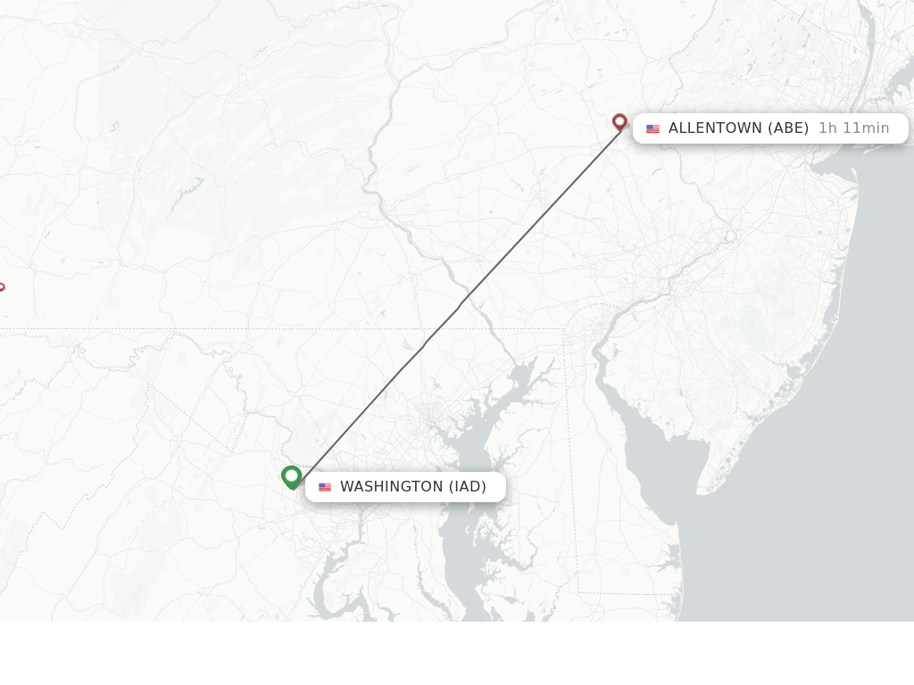 Direct (nonstop) flights from Dulles to Allentown schedules