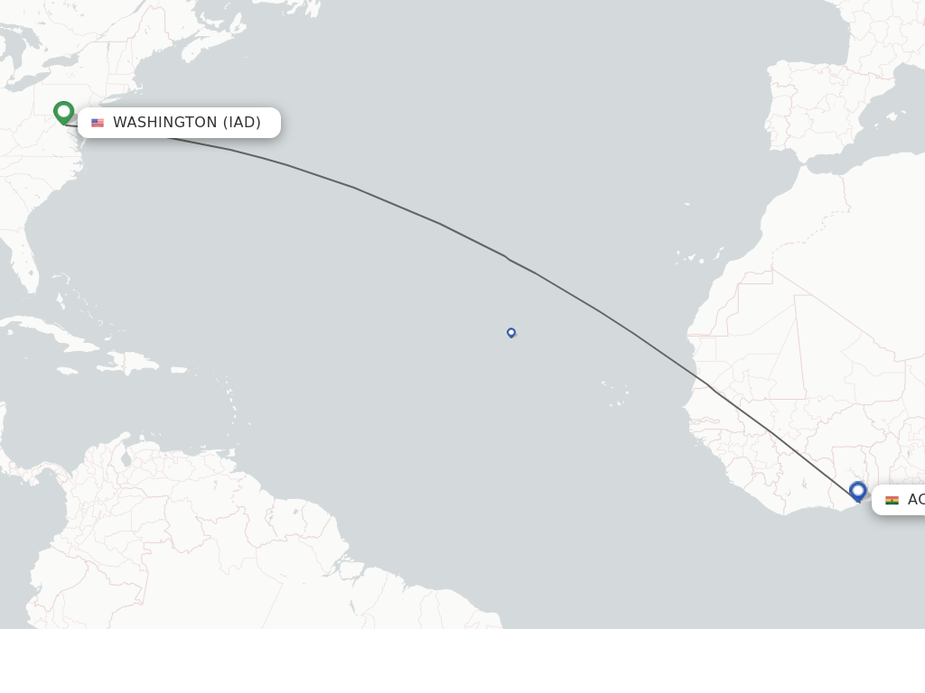 Direct (nonstop) flights from Dulles to Accra schedules