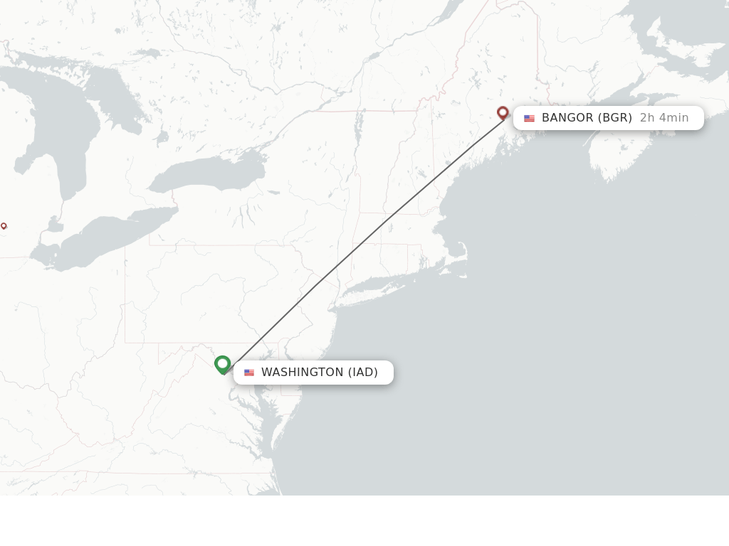 Direct (nonstop) flights from Dulles to Bangor schedules