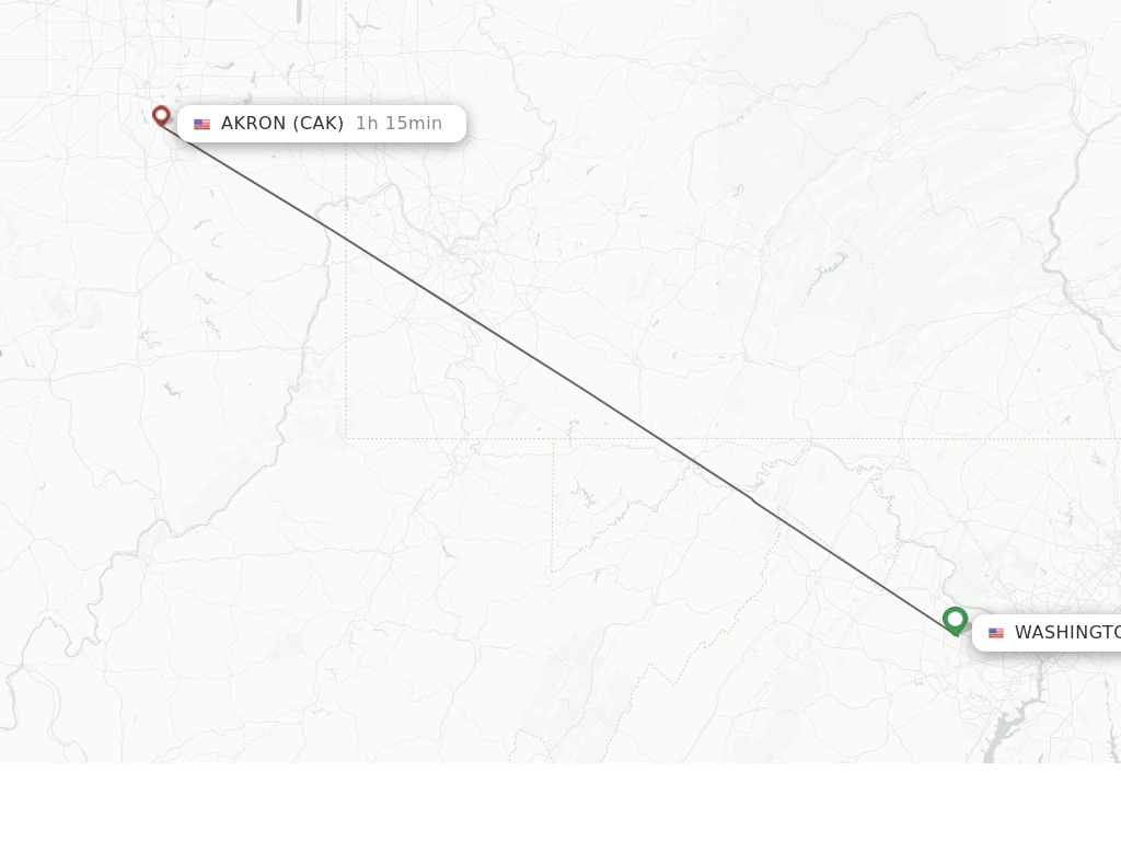 Direct (nonstop) flights from Dulles to Akron schedules
