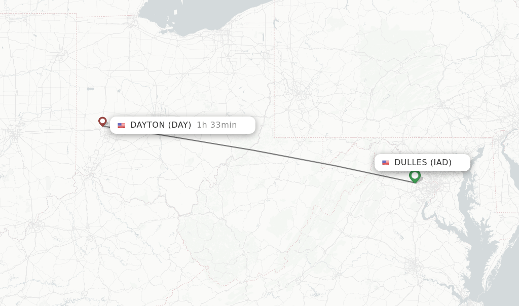 Direct (nonstop) flights from Dulles to Dayton schedules