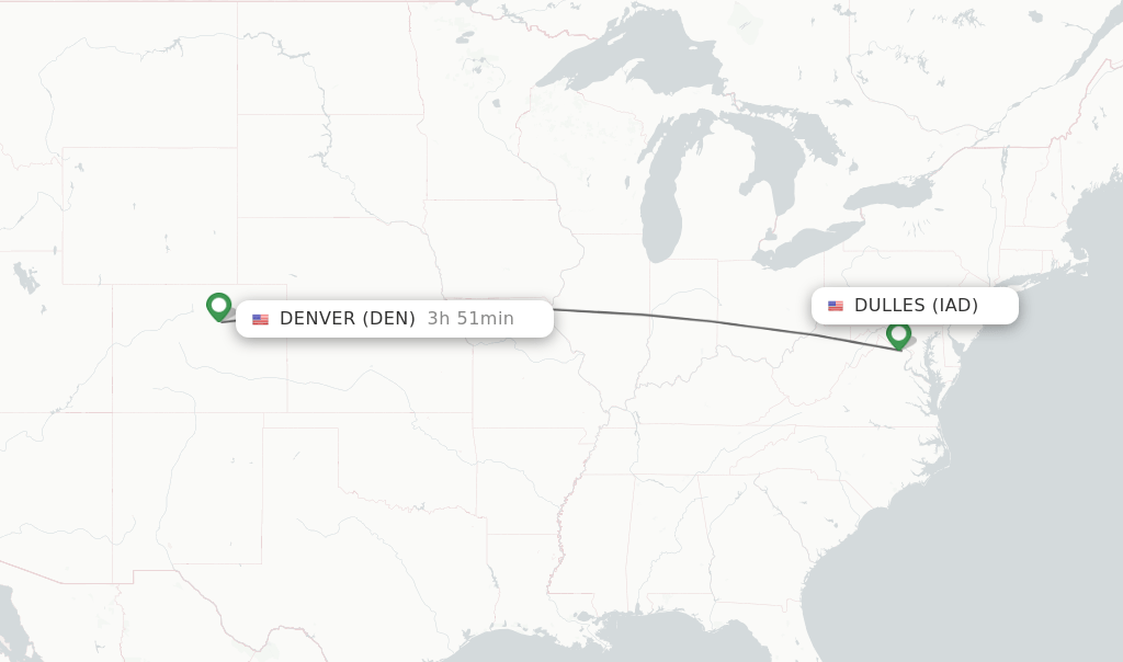 Direct (nonstop) flights from Dulles to Denver schedules