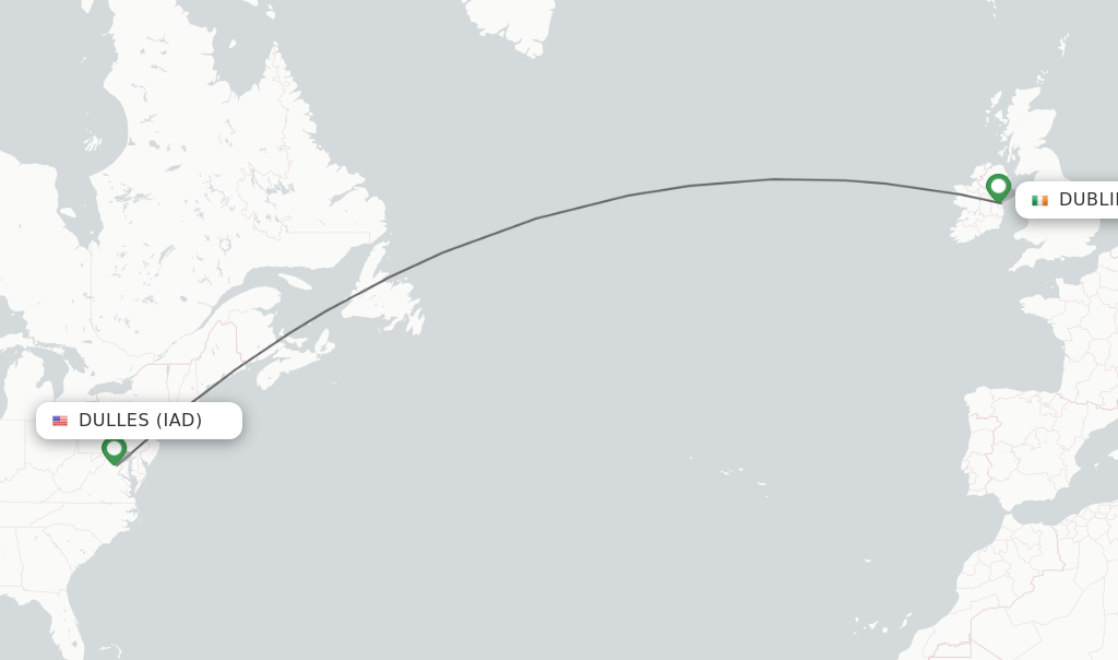 Direct (nonstop) flights from Dulles to Dublin schedules