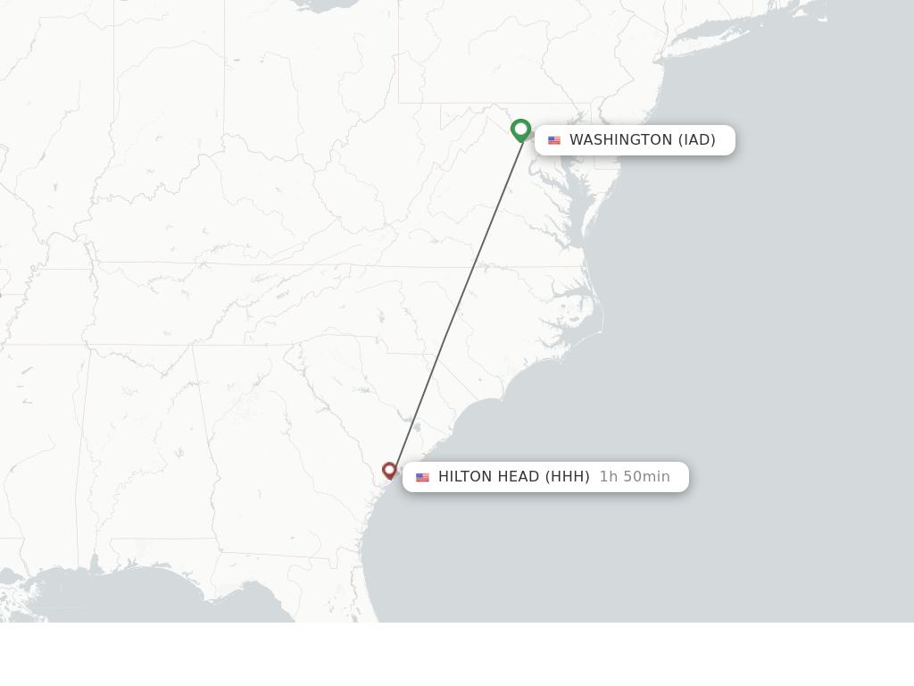 Direct (nonstop) flights from Dulles to Hilton Head schedules