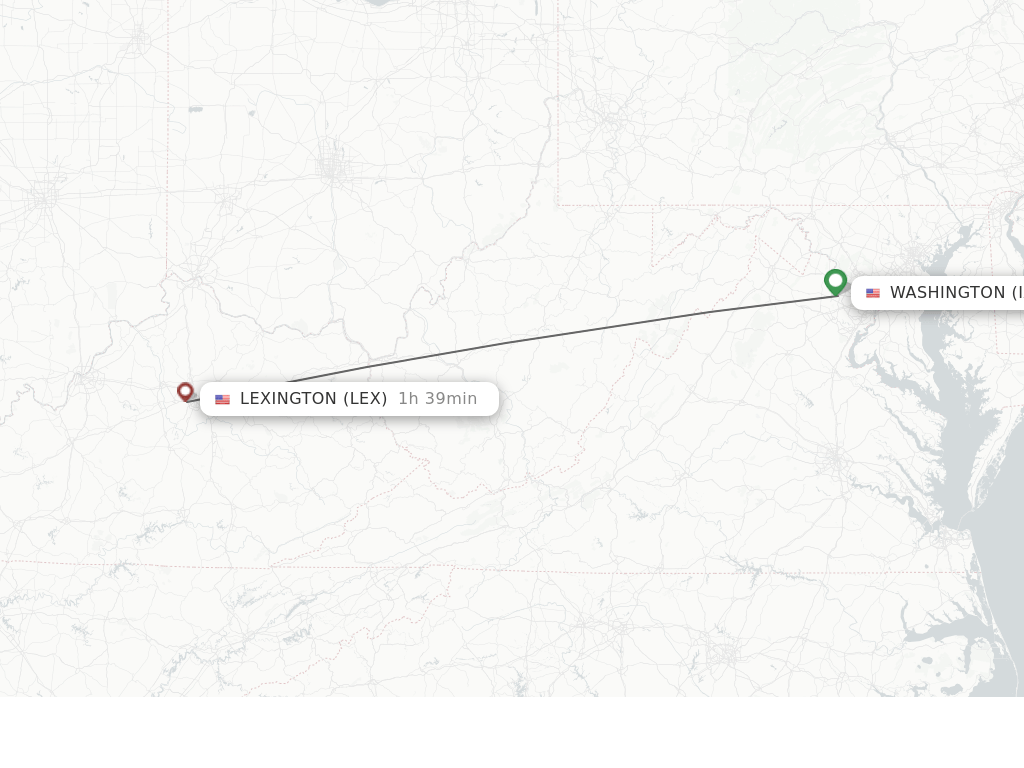 Direct (nonstop) flights from Dulles to Lexington schedules