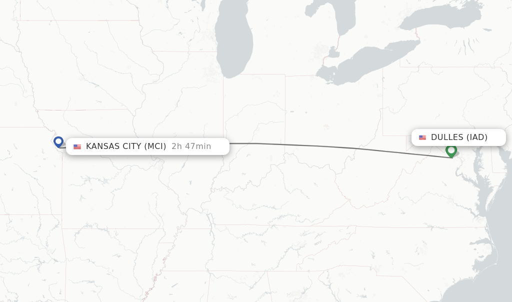 Direct (nonstop) flights from Dulles to Kansas City schedules