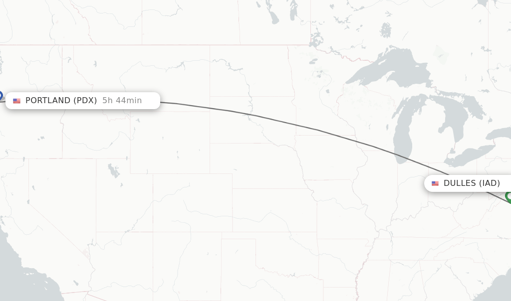 Direct (nonstop) flights from Dulles to Portland schedules