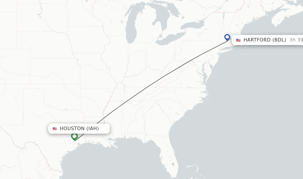 Direct (nonstop) flights from Houston to Hartford schedules