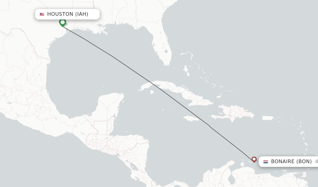 Direct (nonstop) flights from Houston to Bonaire schedules