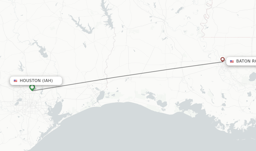 Direct (nonstop) flights from Houston to Baton Rouge schedules