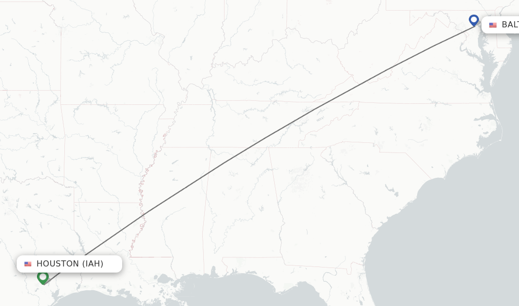 Direct (nonstop) flights from Houston to Baltimore schedules
