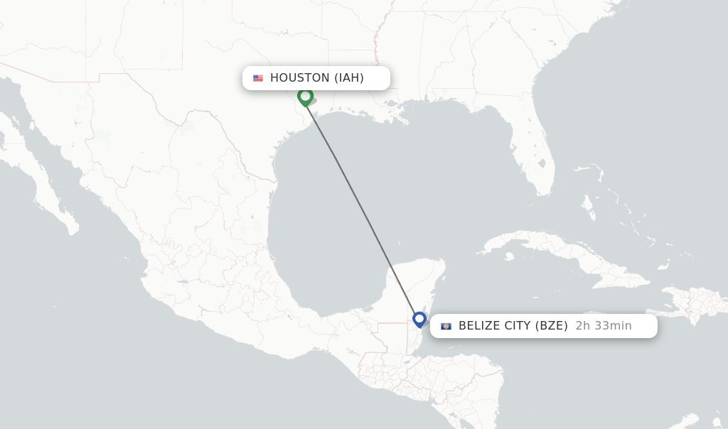 Direct (nonstop) flights from Houston to Belize City schedules
