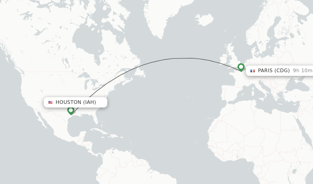 Direct (nonstop) flights from Houston to Paris schedules