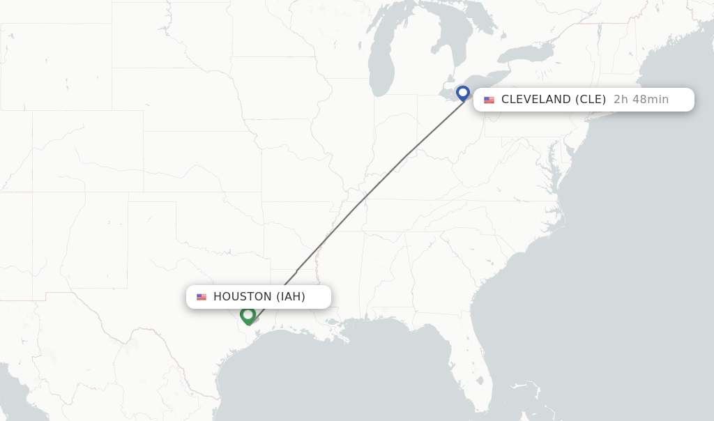 Direct (nonstop) flights from Houston to Cleveland schedules