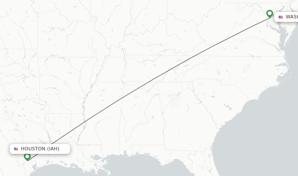 Direct (nonstop) flights from Houston to Washington schedules