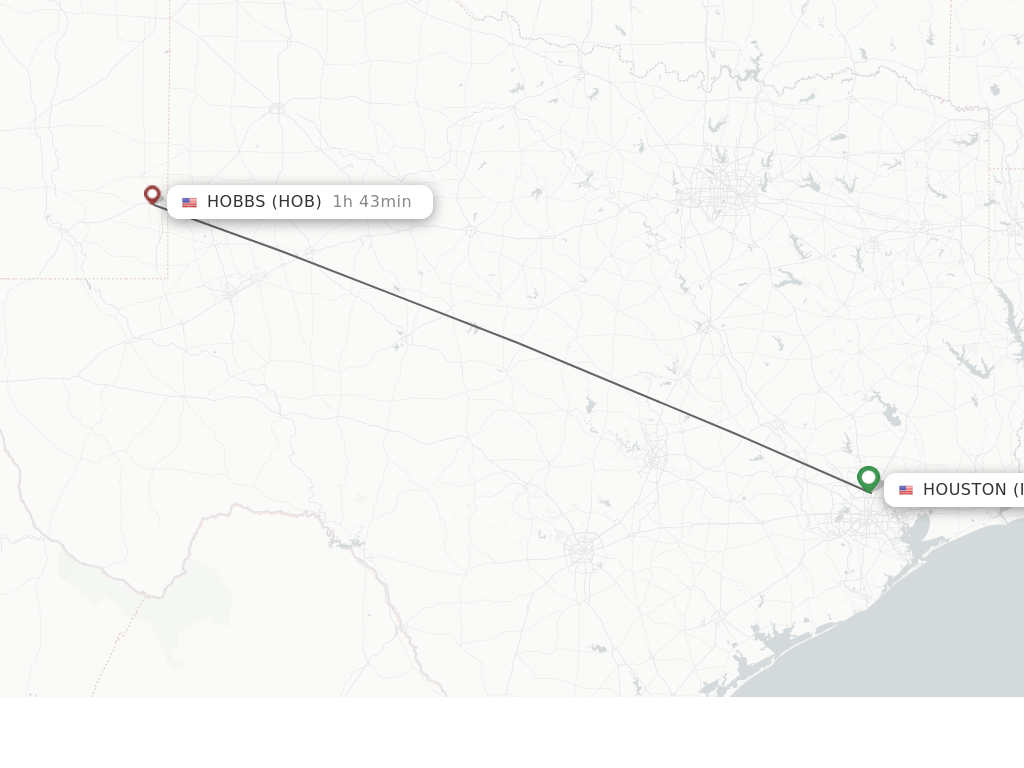 Direct (nonstop) flights from Houston to Hobbs schedules