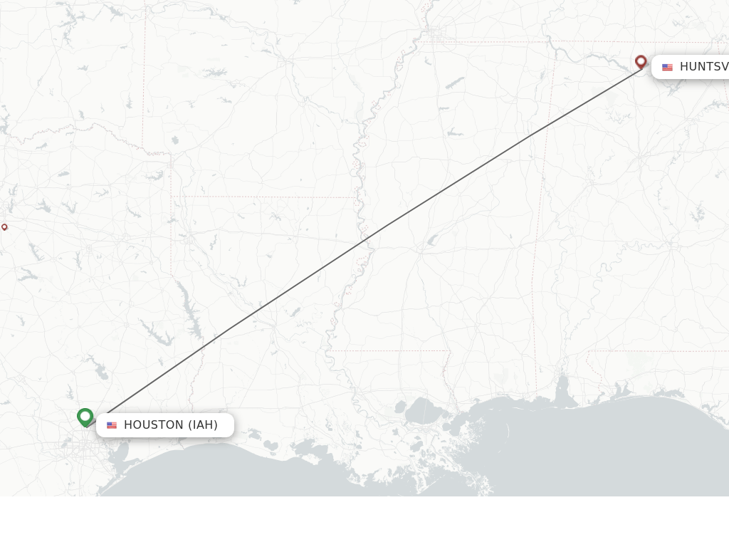 Direct (nonstop) flights from Houston to Huntsville schedules