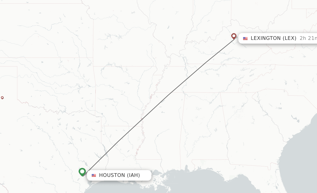 Direct (nonstop) flights from Houston to Lexington schedules