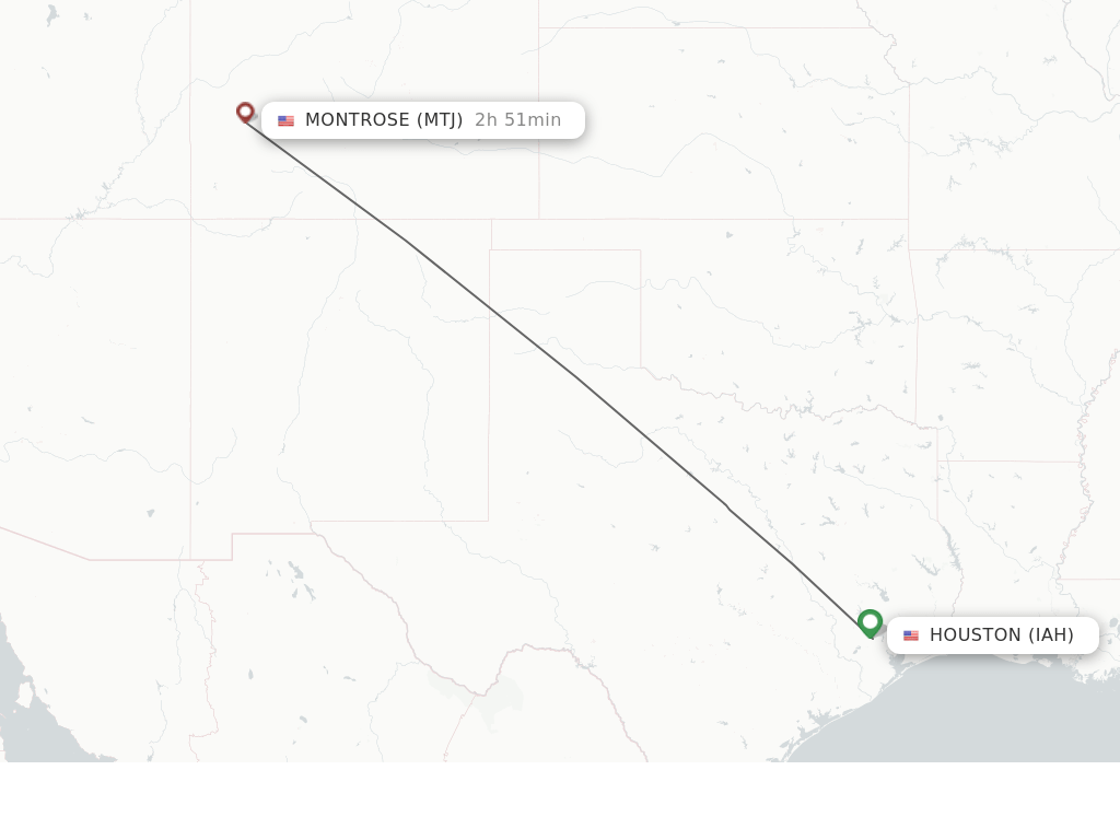 Direct (nonstop) flights from Houston to Montrose schedules