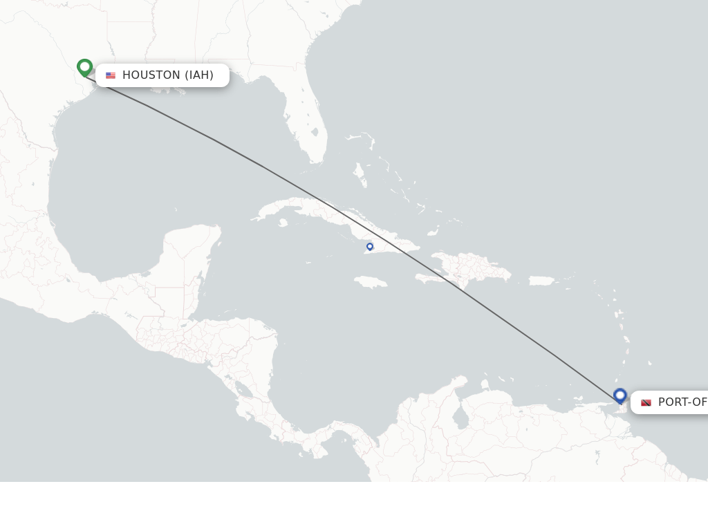 Direct (nonstop) flights from Houston to Port Of Spain schedules