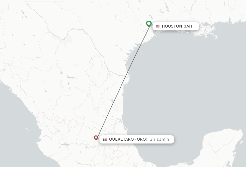 Direct (nonstop) flights from Houston to Queretaro schedules