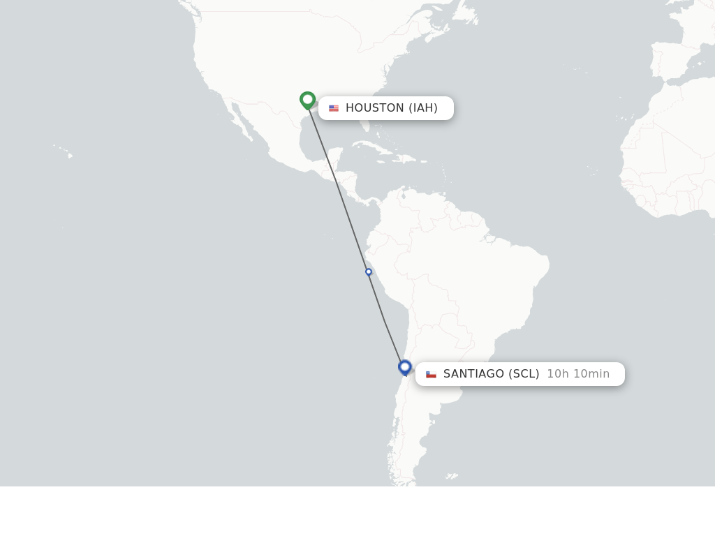 Direct (nonstop) flights from Houston to Santiago schedules