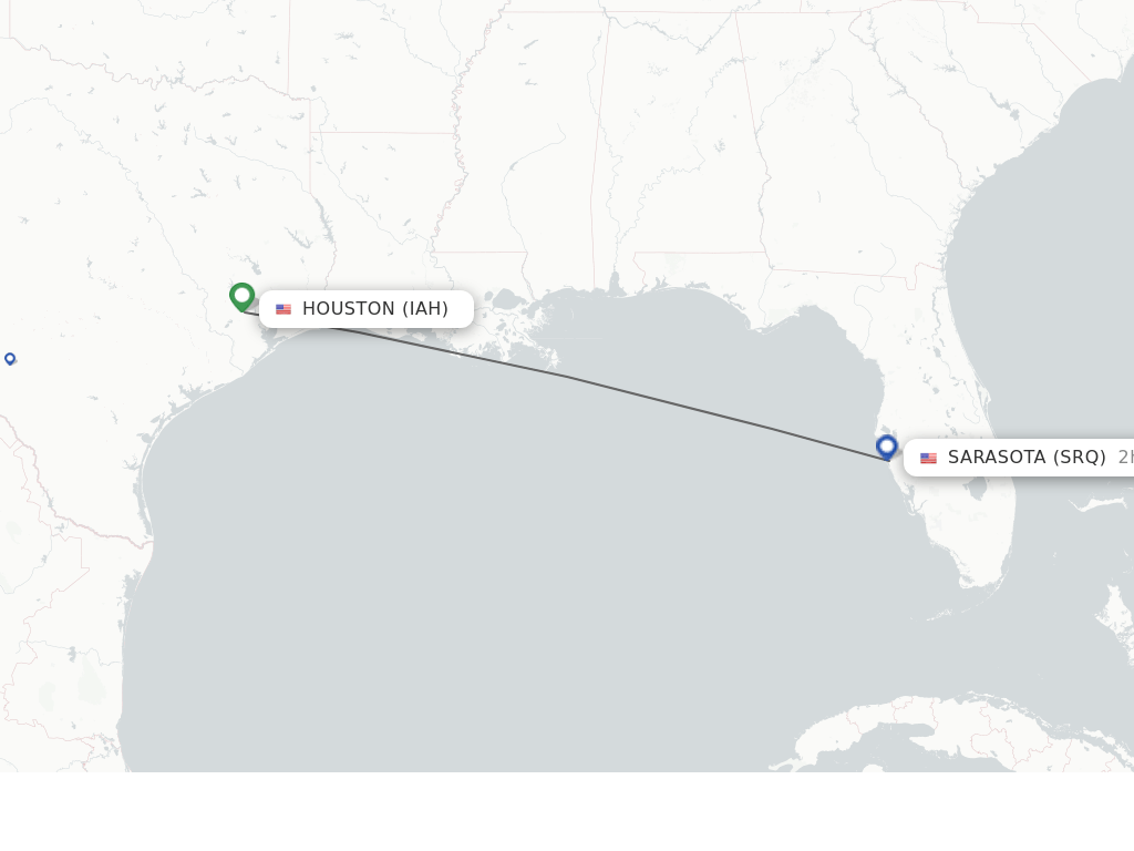 Direct (nonstop) flights from Houston to Sarasota schedules