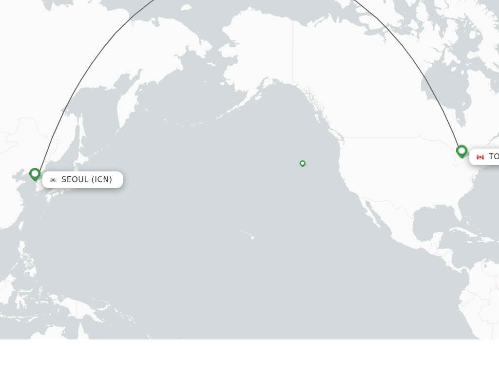 Direct (nonstop) flights from Seoul to Toronto schedules
