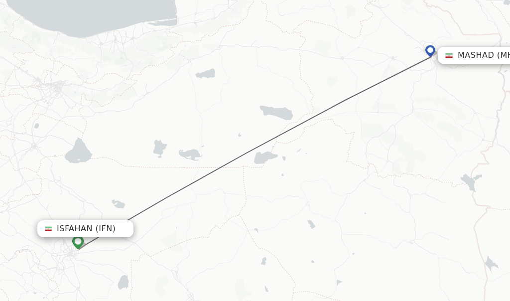 Direct (nonstop) flights from Isfahan to Mashad schedules