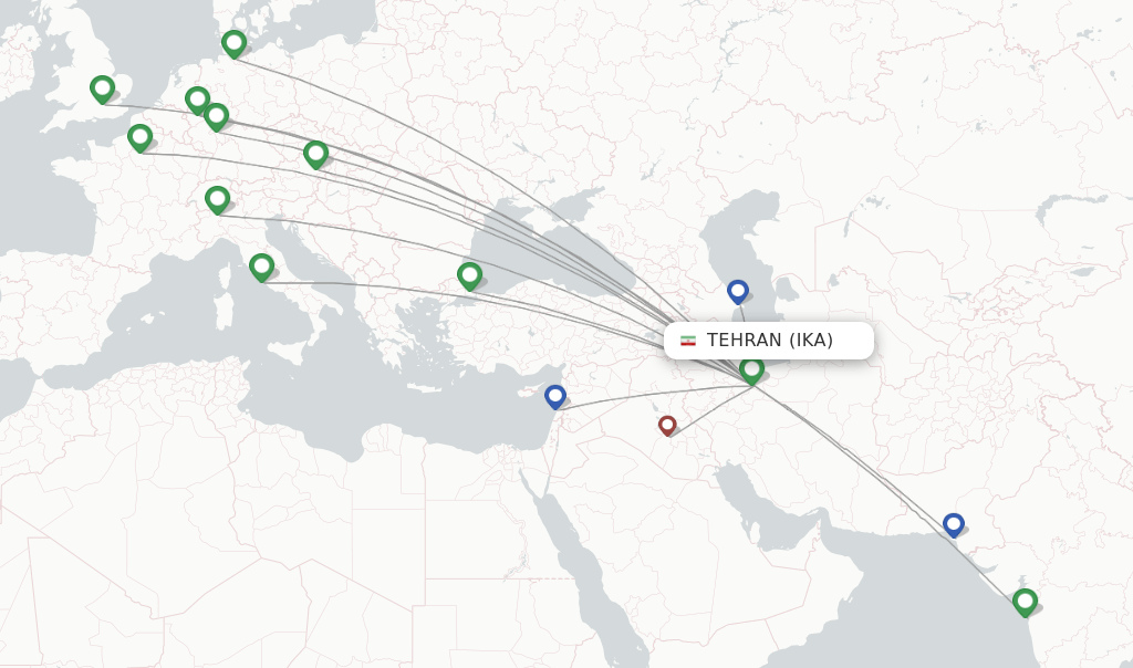 Iran Air flights from Tehran, IKA