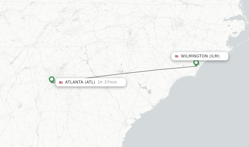 Direct (nonstop) flights from Wilmington to Atlanta schedules